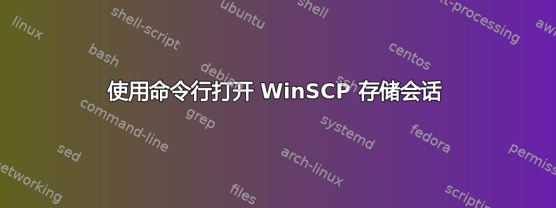 使用命令行打开 WinSCP 存储会话