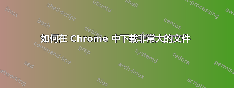 如何在 Chrome 中下载非常大的文件