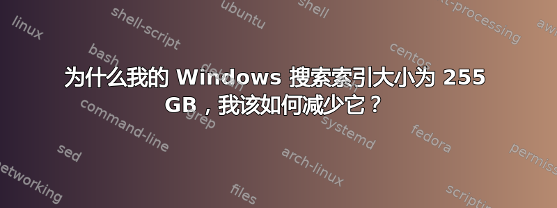 为什么我的 Windows 搜索索引大小为 255 GB，我该如何减少它？