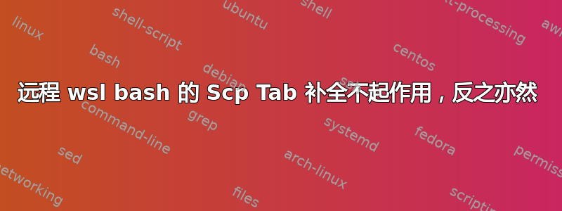 远程 wsl bash 的 Scp Tab 补全不起作用，反之亦然