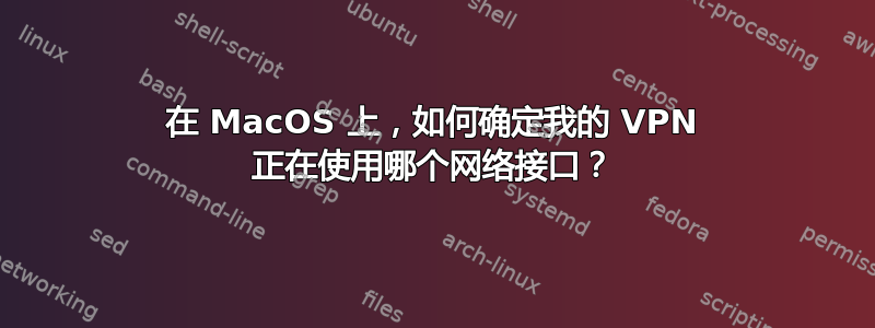 在 MacOS 上，如何确定我的 VPN 正在使用哪个网络接口？