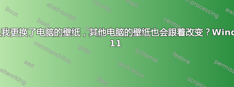 为什么我更换了电脑的壁纸，其他电脑的壁纸也会跟着改变？Windows 11