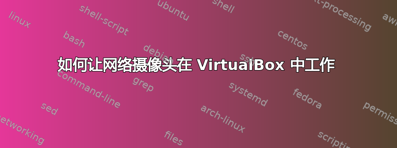 如何让网络摄像头在 VirtualBox 中工作