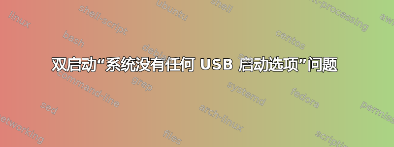 双启动“系统没有任何 USB 启动选项”问题