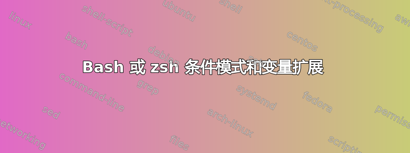 Bash 或 zsh 条件模式和变量扩展