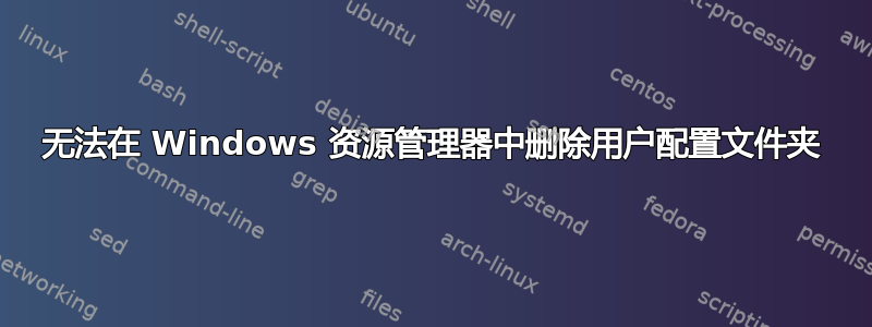 无法在 Windows 资源管理器中删除用户配置文件夹