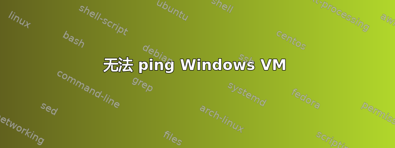 无法 ping Windows VM