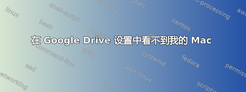 在 Google Drive 设置中看不到我的 Mac