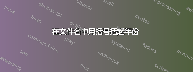 在文件名中用括号括起年份