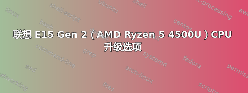 联想 E15 Gen 2（AMD Ryzen 5 4500U）CPU 升级选项