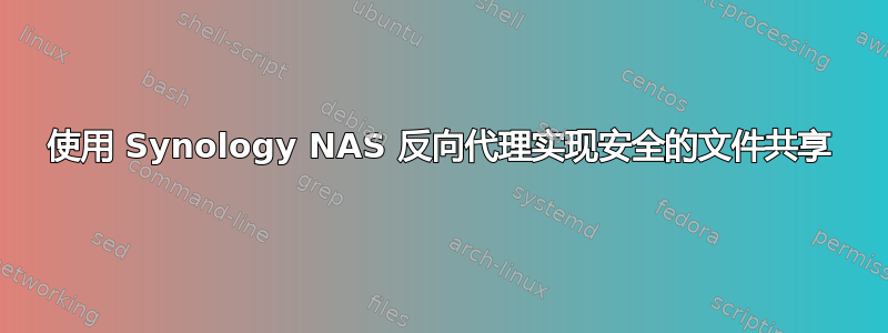 使用 Synology NAS 反向代理实现安全的文件共享