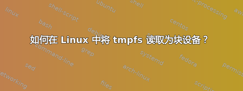 如何在 Linux 中将 tmpfs 读取为块设备？