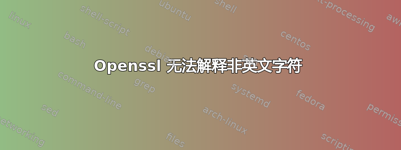 Openssl 无法解释非英文字符