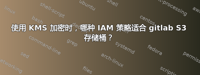 使用 KMS 加密时，哪种 IAM 策略适合 gitlab S3 存储桶？