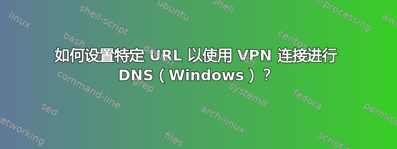 如何设置特定 URL 以使用 VPN 连接进行 DNS（Windows）？