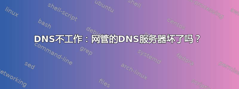 DNS不工作：网管的DNS服务器坏了吗？