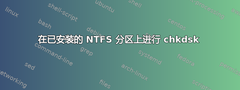 在已安装的 NTFS 分区上进行 chkdsk