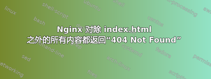 Nginx 对除 index.html 之外的所有内容都返回“404 Not Found”