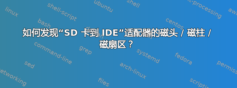 如何发现“SD 卡到 IDE”适配器的磁头 / 磁柱 / 磁扇区？