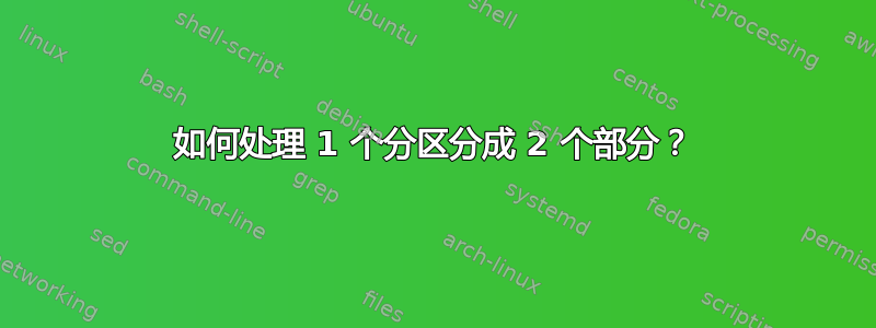 如何处理 1 个分区分成 2 个部分？