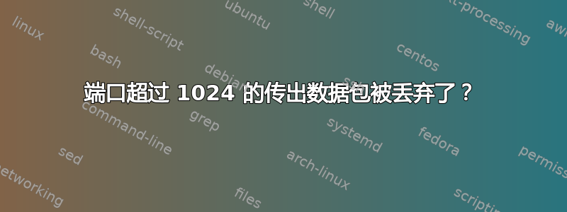 端口超过 1024 的传出数据包被丢弃了？