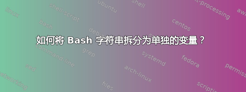 如何将 Bash 字符串拆分为单独的变量？