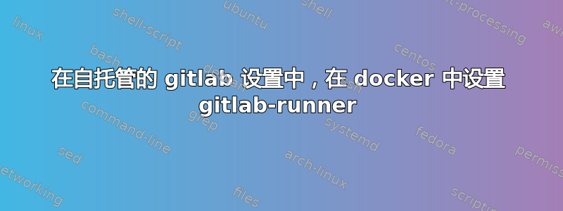 在自托管的 gitlab 设置中，在 docker 中设置 gitlab-runner