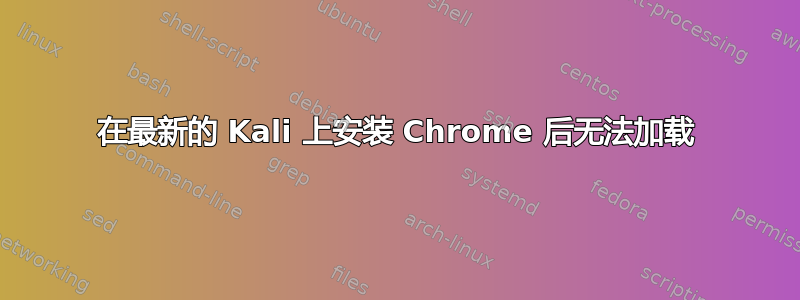 在最新的 Kali 上安装 Chrome 后无法加载