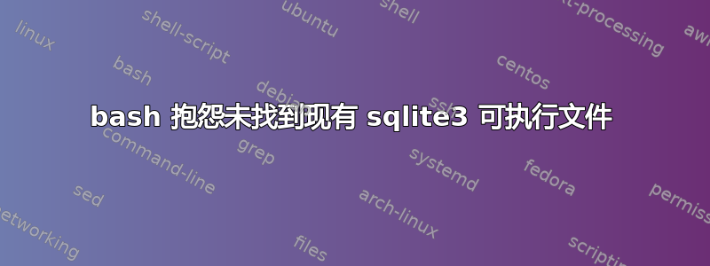 bash 抱怨未找到现有 sqlite3 可执行文件