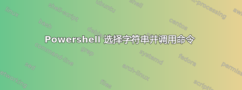 Powershell 选择字符串并调用命令