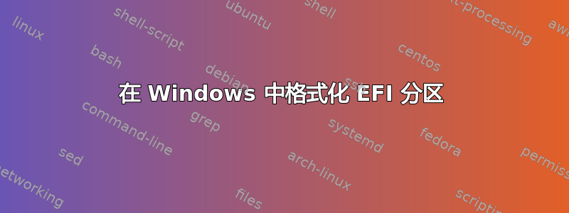 在 Windows 中格式化 EFI 分区