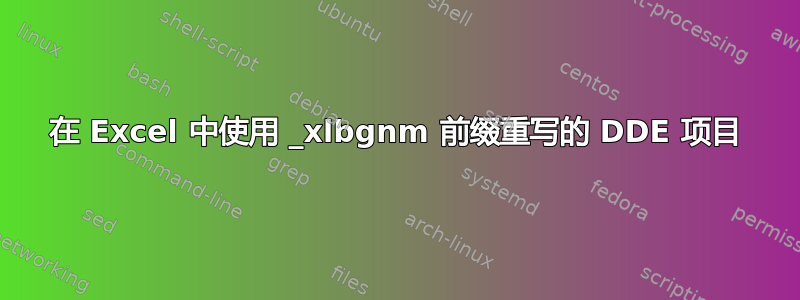 在 Excel 中使用 _xlbgnm 前缀重写的 DDE 项目