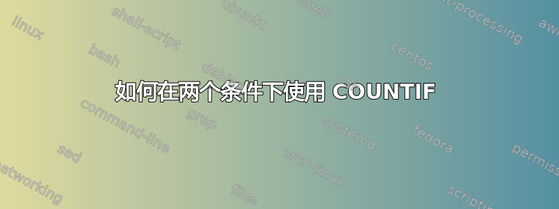 如何在两个条件下使用 COUNTIF