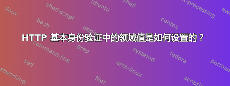 HTTP 基本身份验证中的领域值是如何设置的？