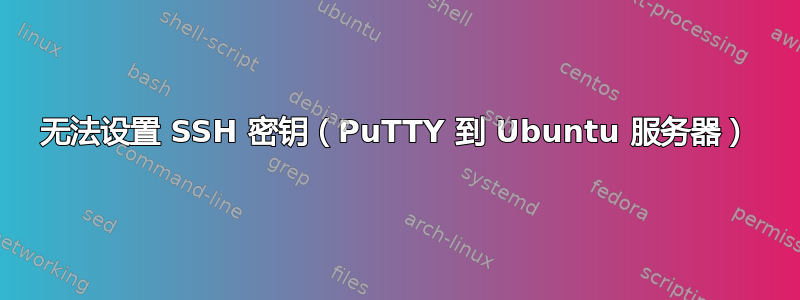 无法设置 SSH 密钥（PuTTY 到 Ubuntu 服务器）