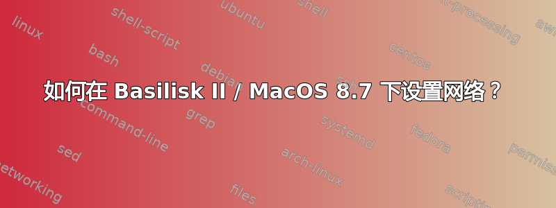 如何在 Basilisk II / MacOS 8.7 下设置网络？