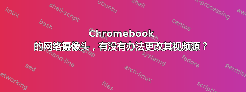 Chromebook 的网络摄像头，有没有办法更改其视频源？