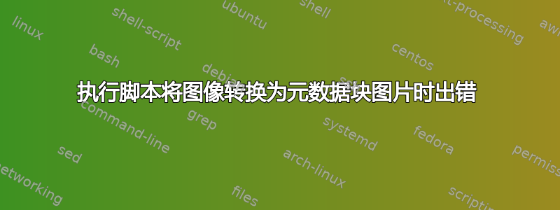 执行脚本将图像转换为元数据块图片时出错