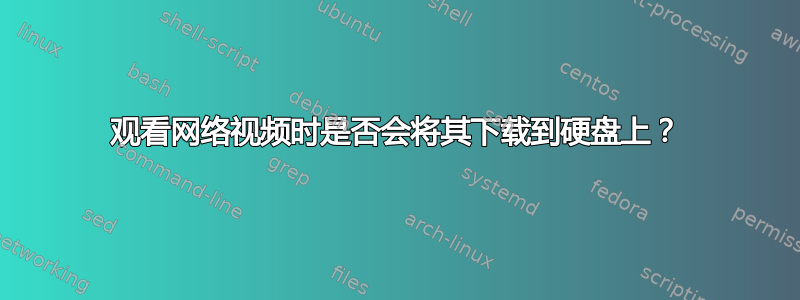 观看网络视频时是否会将其下载到硬盘上？