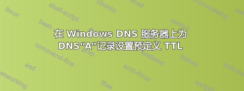 在 Windows DNS 服务器上为 DNS“A”记录设置预定义 TTL