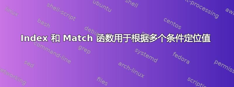 Index 和 Match 函数用于根据多个条件定位值