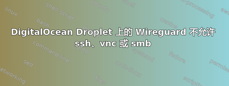 DigitalOcean Droplet 上的 Wireguard 不允许 ssh、vnc 或 smb