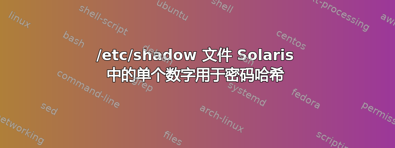 /etc/shadow 文件 Solaris 中的单个数字用于密码哈希