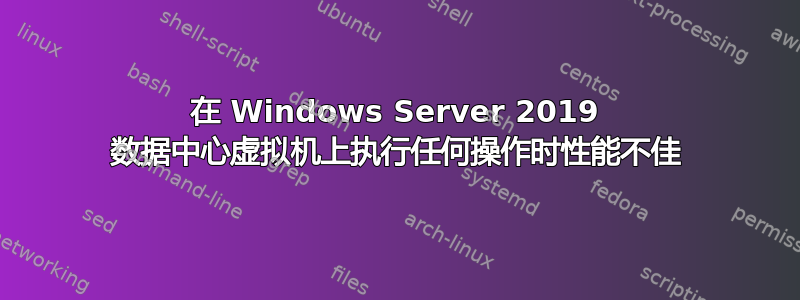 在 Windows Server 2019 数据中心虚拟机上执行任何操作时性能不佳