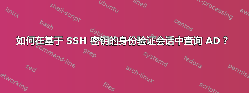 如何在基于 SSH 密钥的身份验证会话中查询 AD？