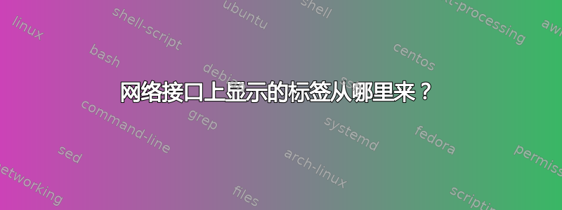 网络接口上显示的标签从哪里来？