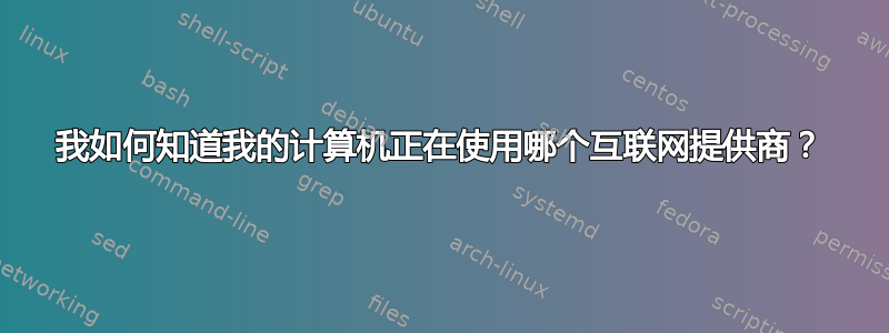 我如何知道我的计算机正在使用哪个互联网提供商？