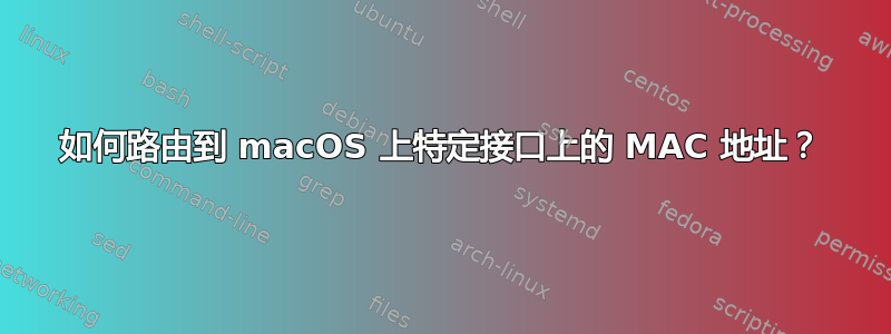 如何路由到 macOS 上特定接口上的 MAC 地址？