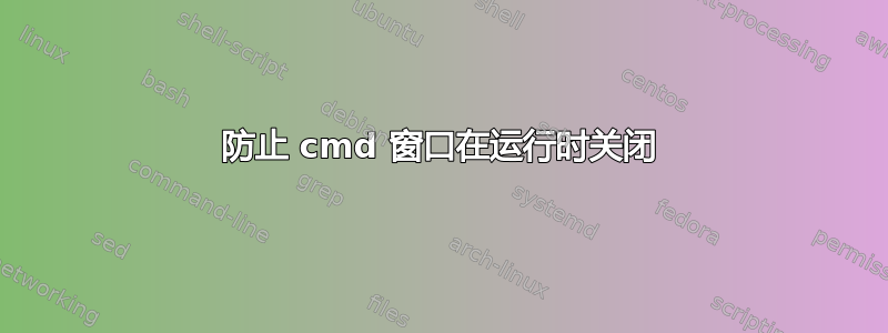 防止 cmd 窗口在运行时关闭