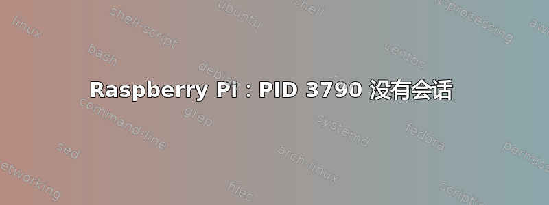 Raspberry Pi：PID 3790 没有会话